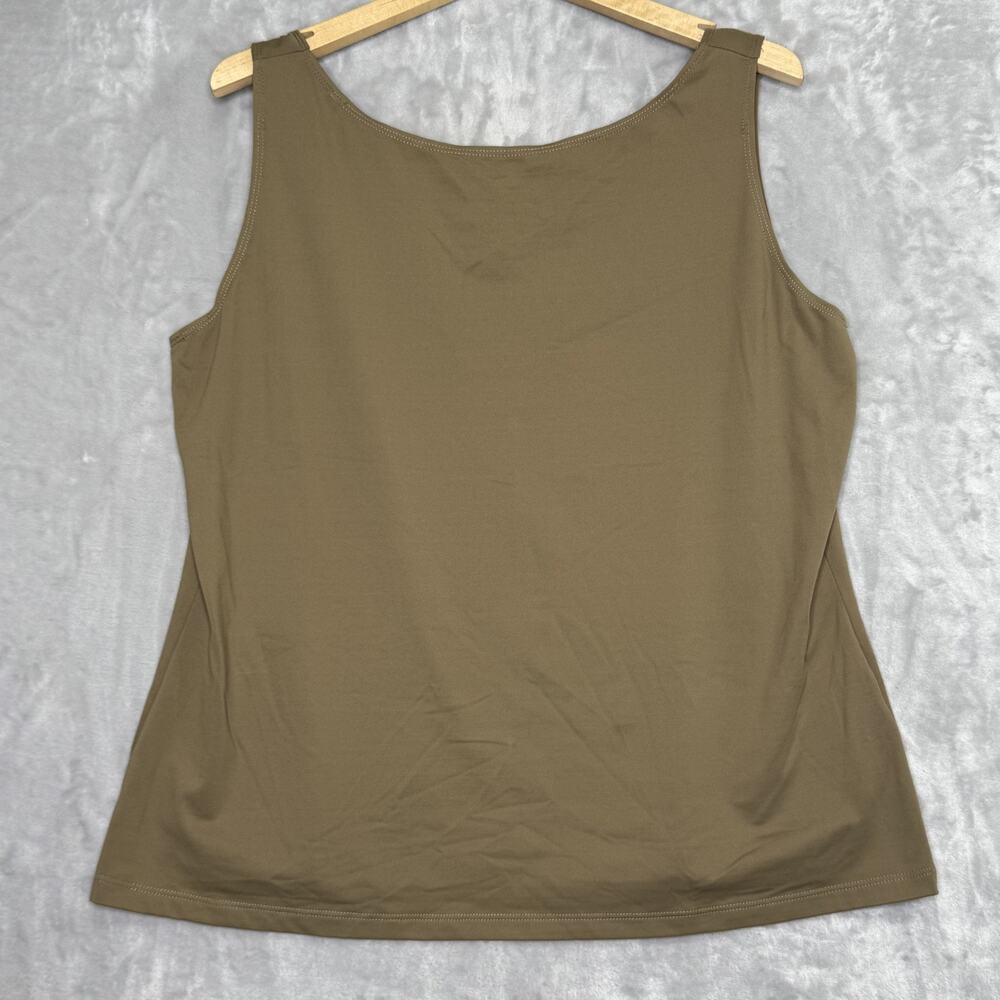 Worth New York Tank Top Womens XL Brown Stretch Nylon Blend Made USA Sleeveless